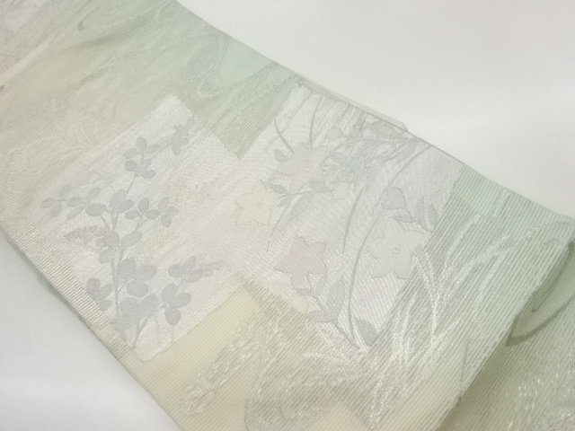 JAPANESE NAGOYA OBI FOR SUMMER / WOVEN SHIKISHI PATTERN